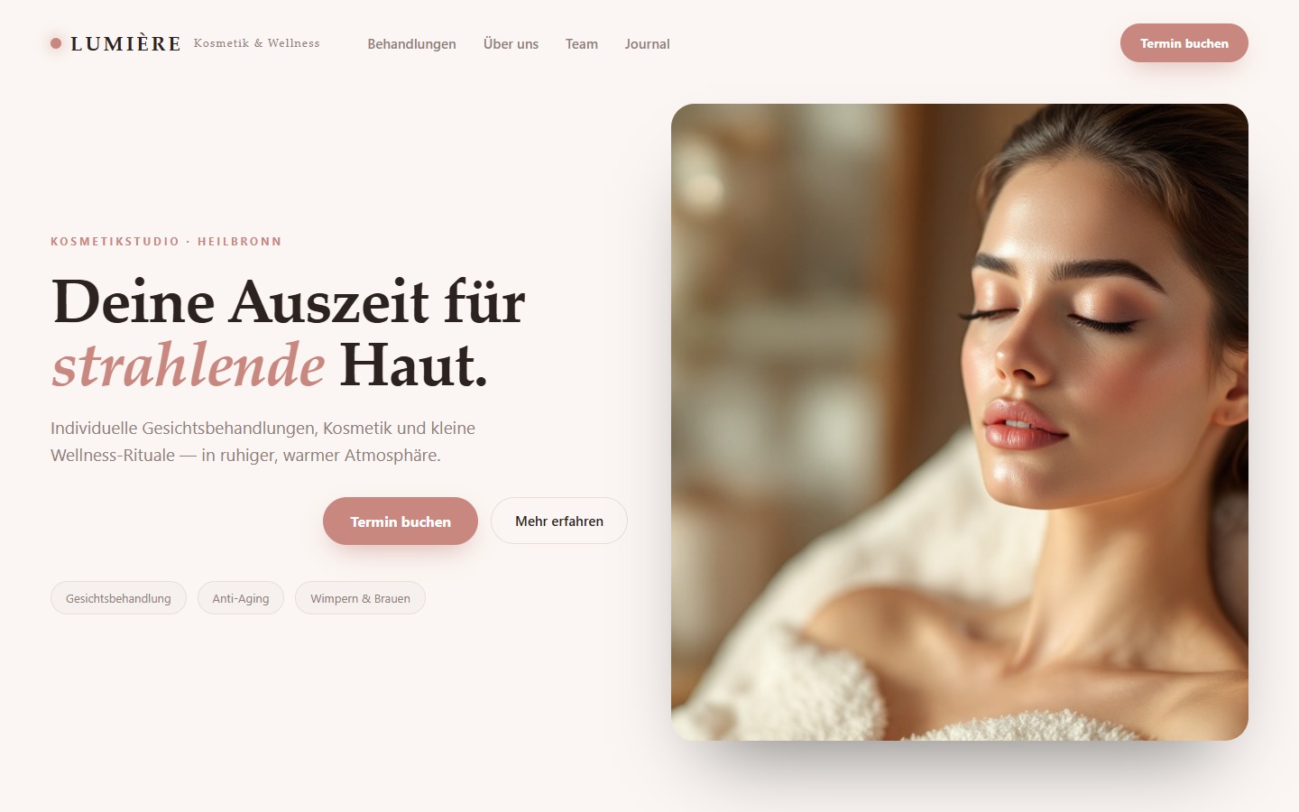 Demo-Website Kosmetikstudio